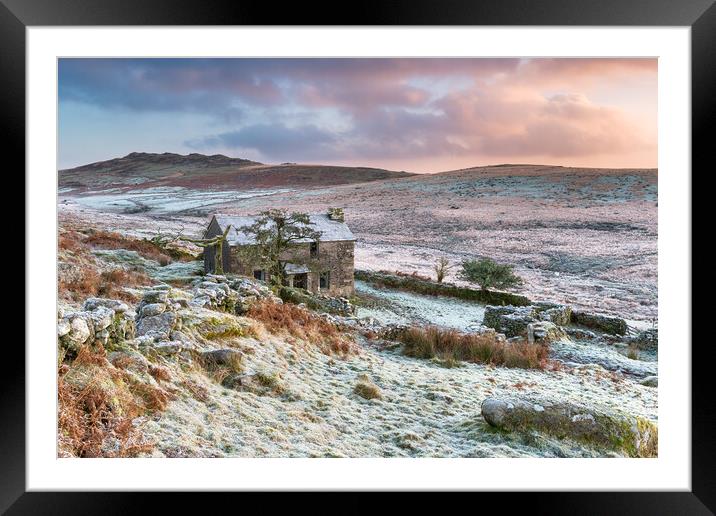 Winter Sunrise over Brown Willy Framed Mounted Print by Helen Hotson