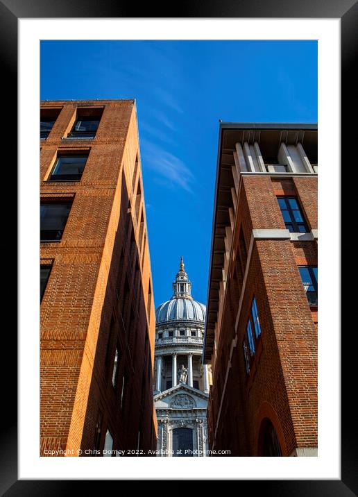 St. Pauls Cathedral in London, UK Framed Mounted Print by Chris Dorney