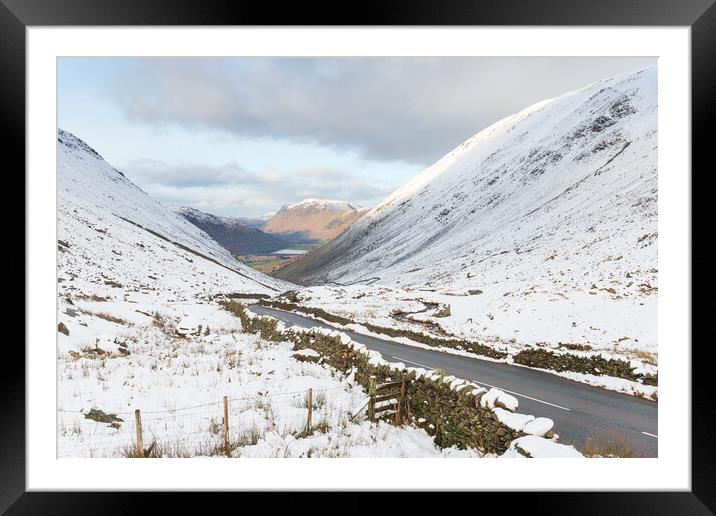 Winter on the Kirkstone Pass Framed Mounted Print by Helen Hotson