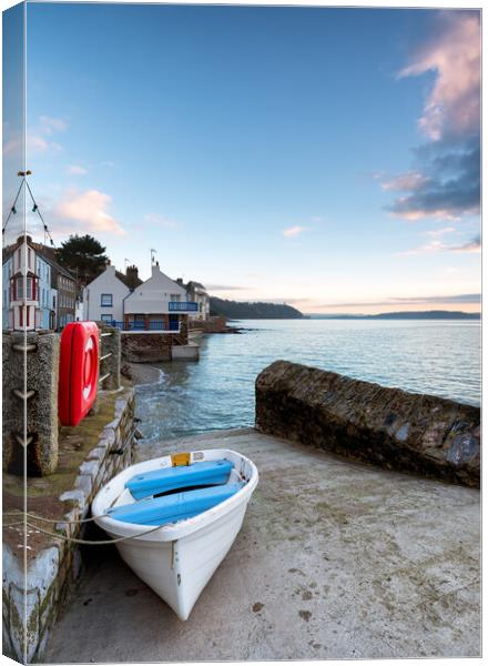 Early Morning at Kingsand in Cornwall Canvas Print by Helen Hotson