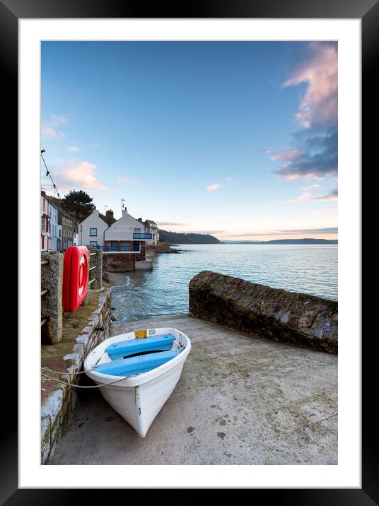 Early Morning at Kingsand in Cornwall Framed Mounted Print by Helen Hotson