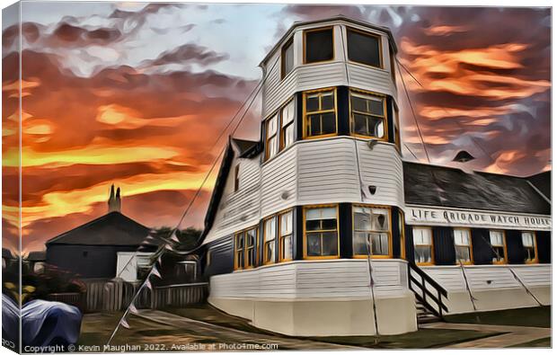 Life Brigade Watch House Tynemouth (Digital Art Image) Canvas Print by Kevin Maughan
