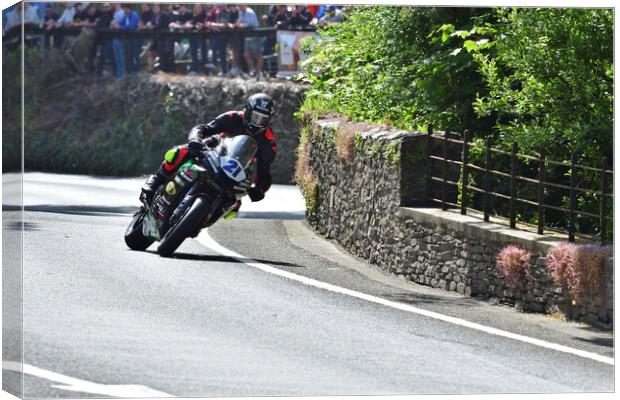 2022 IOM TT tourist trophy races, motorbikes, MotoGP, BSB, WSBK, Gas Monkey, UK England Canvas Print by Russell Finney