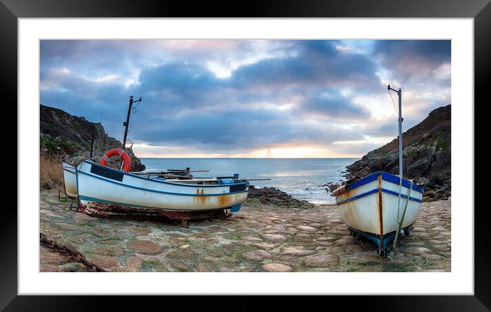 Fishing Boats at Penberth Cove Framed Mounted Print by Helen Hotson