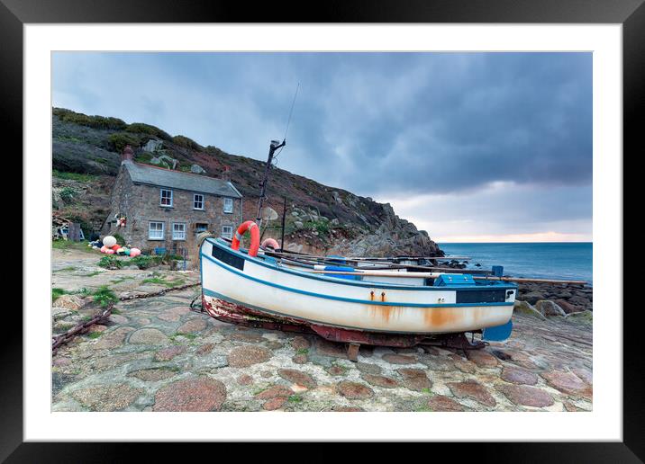 Penberth Cove in Cornwall Framed Mounted Print by Helen Hotson