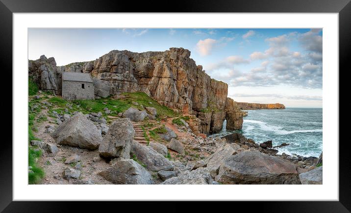 St Govan's Chapel on the Pebrokeshire Coast Framed Mounted Print by Helen Hotson