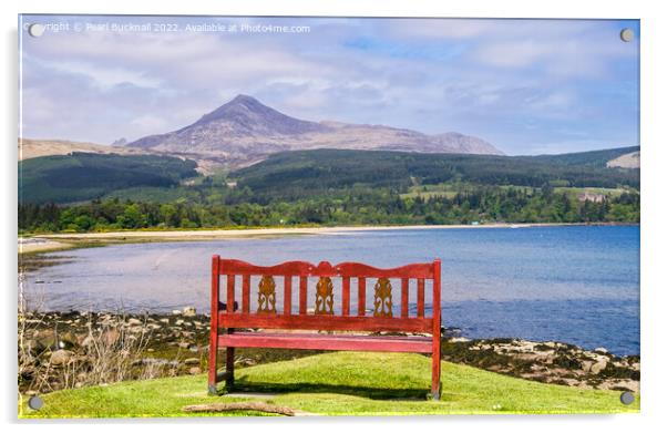 View to Goat Fell Isle of Arran Scotland Acrylic by Pearl Bucknall