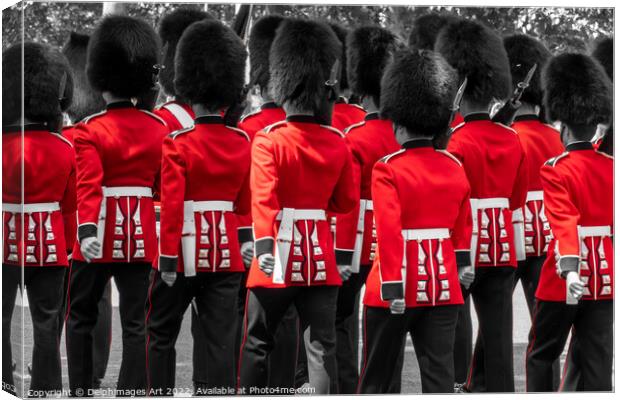 Royal guards in London Canvas Print by Delphimages Art