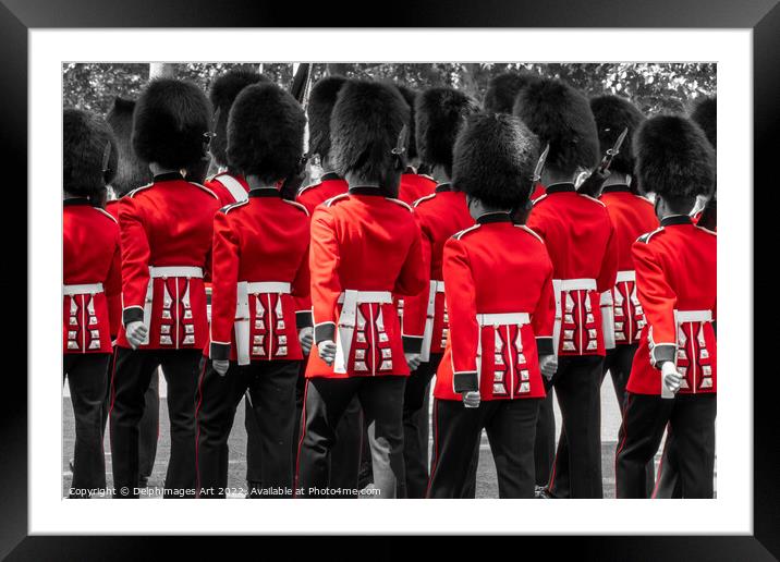 Royal guards in London Framed Mounted Print by Delphimages Art