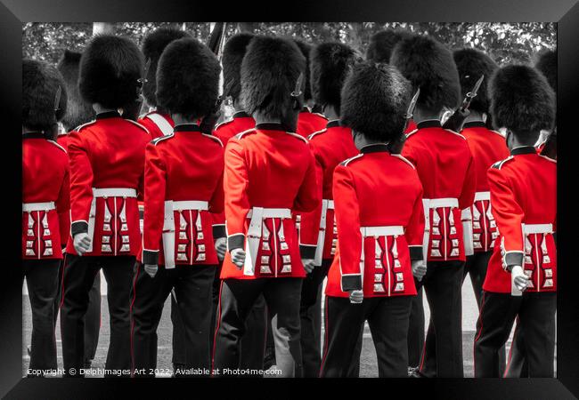Royal guards in London Framed Print by Delphimages Art