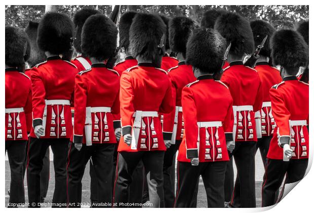 Royal guards in London Print by Delphimages Art