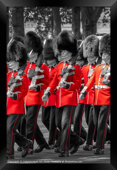 Guards changing parade in London Framed Print by Delphimages Art