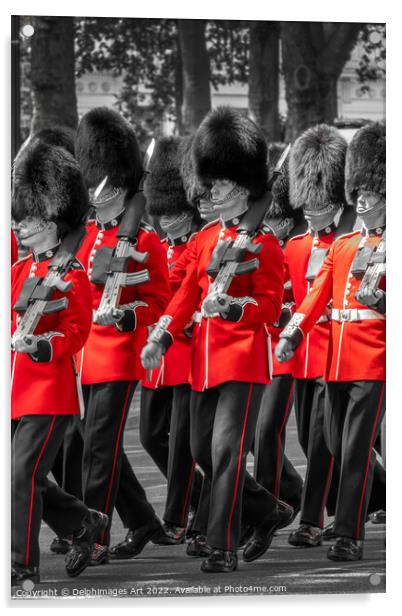 Guards changing parade in London Acrylic by Delphimages Art