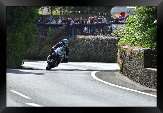 2022 IOM TT tourist trophy races, motorbikes, MotoGP, BSB, WSBK, Gas Monkey, UK England Framed Print by Russell Finney