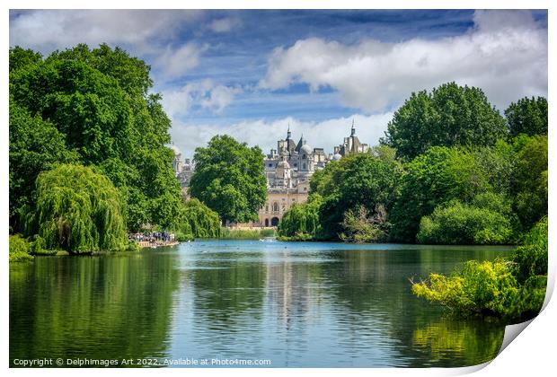 London, Saint James park near Buckingham palace Print by Delphimages Art