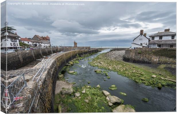 The tide is out at Lynmouth Canvas Print by Kevin White