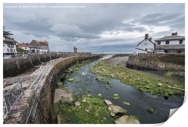 The tide is out at Lynmouth Print by Kevin White