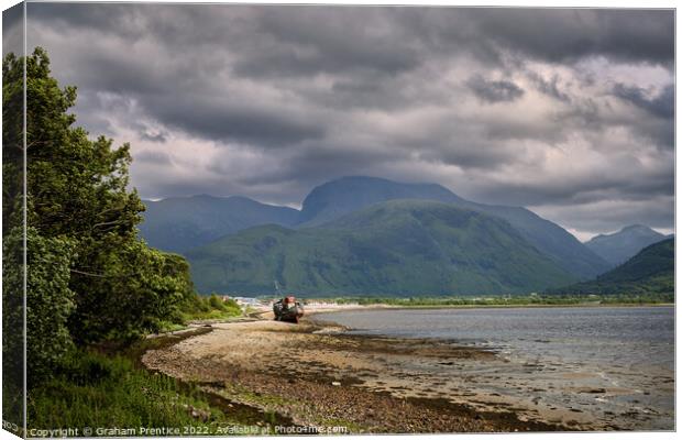 Shipwreck on the Shore of Loch Linhe Canvas Print by Graham Prentice