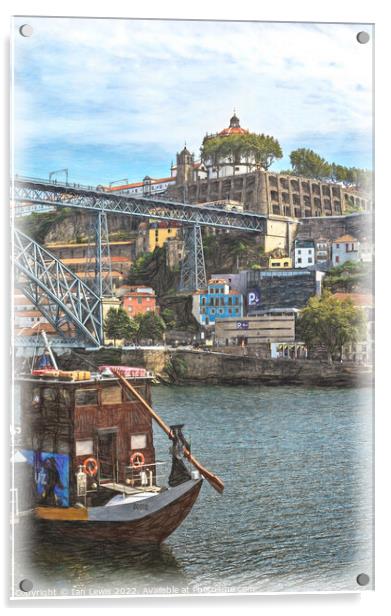 By The Douro River in Porto Acrylic by Ian Lewis