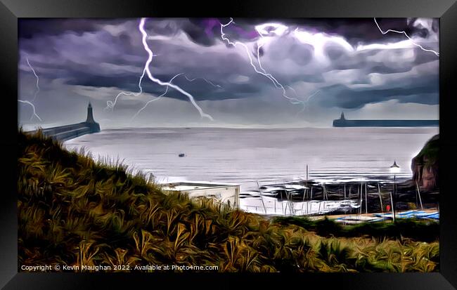Abstract Version Of North And South Shields Piers Mouth Of The Tyne Framed Print by Kevin Maughan