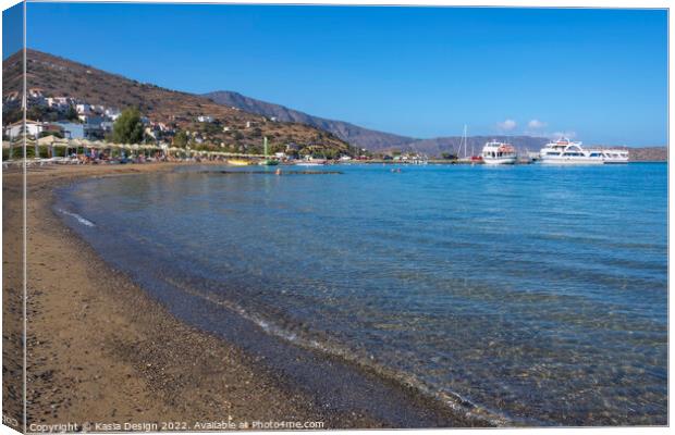 Elounda Beach, Crete, Greece Canvas Print by Kasia Design