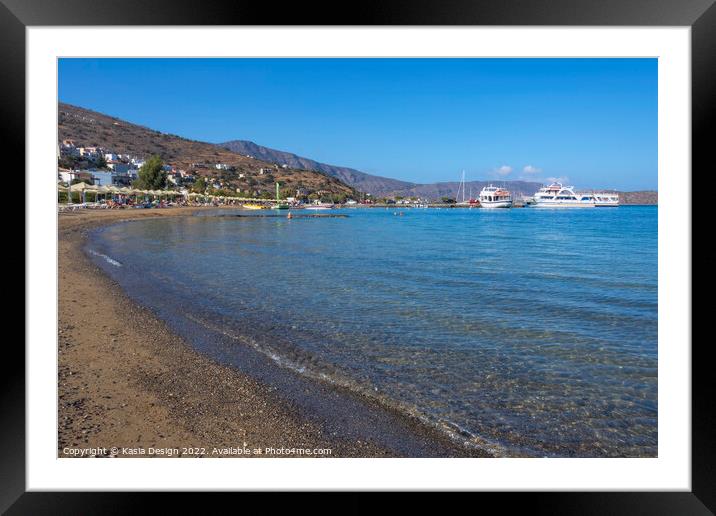 Elounda Beach, Crete, Greece Framed Mounted Print by Kasia Design