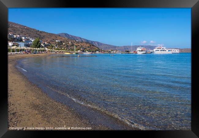 Elounda Beach, Crete, Greece Framed Print by Kasia Design