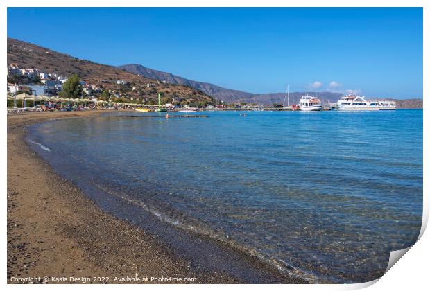 Elounda Beach, Crete, Greece Print by Kasia Design