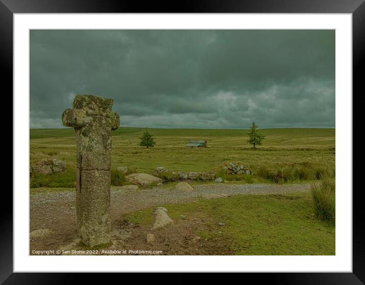 Nun’s Cross, Dartmoor. Framed Mounted Print by Ian Stone
