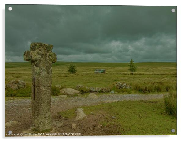 Nun’s Cross, Dartmoor. Acrylic by Ian Stone