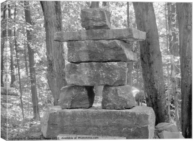 Inuksuk in black and white Canvas Print by Stephanie Moore