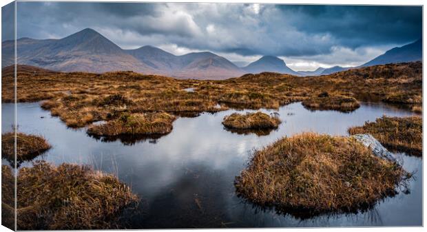 The Red Cuillin Range on the Isle of Skye Canvas Print by John Frid