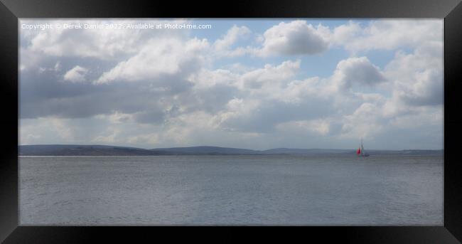 Sailing on the Solent Framed Print by Derek Daniel