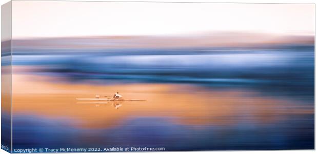 Canoe gliding down the Forth  Canvas Print by Tracy McMenemy