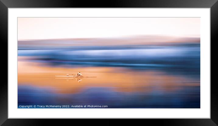 Canoe gliding down the Forth  Framed Mounted Print by Tracy McMenemy