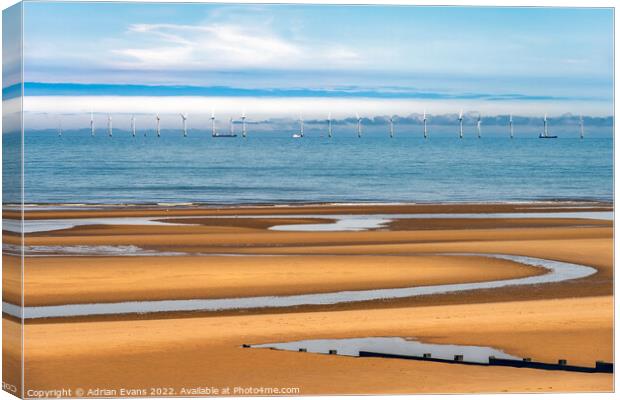 Rhyl Flats Offshore Wind Farm Canvas Print by Adrian Evans