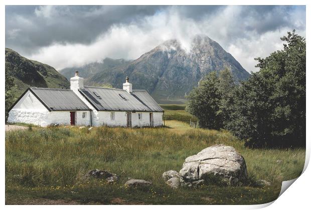 Black Rock Cottage and The Buachaille Print by Anthony McGeever