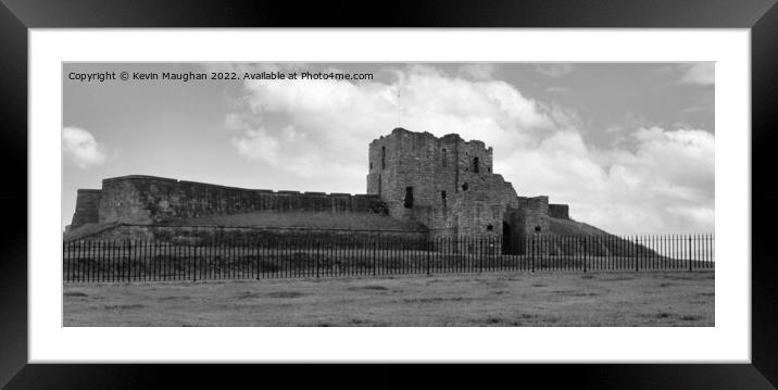Tynemouth Castle (Black & White) Framed Mounted Print by Kevin Maughan