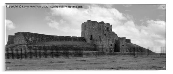 Tynemouth Castle (Black & White) Acrylic by Kevin Maughan