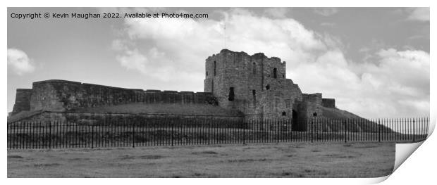 Tynemouth Castle (Black & White) Print by Kevin Maughan