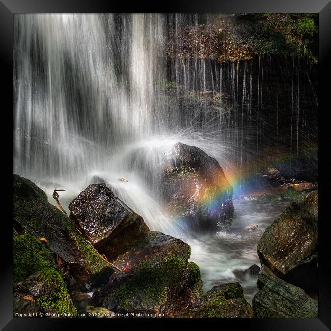 Waterfall Rainbow  Framed Print by George Robertson