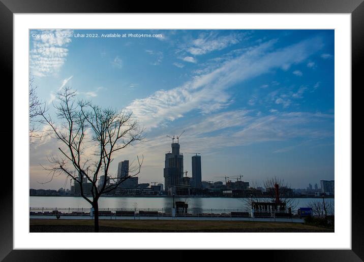 Huangpu river Shanghai city Framed Mounted Print by Stan Lihai