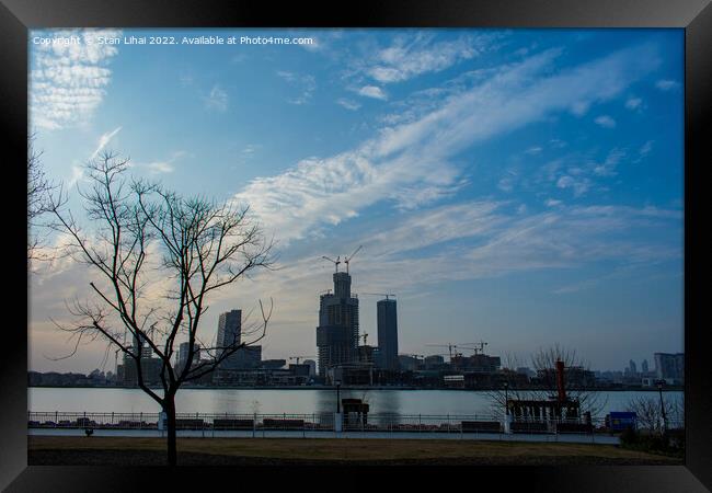 Huangpu river Shanghai city Framed Print by Stan Lihai