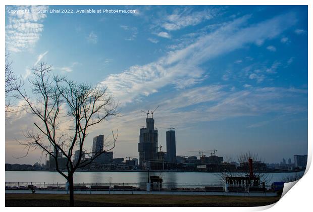 Huangpu river Shanghai city Print by Stan Lihai