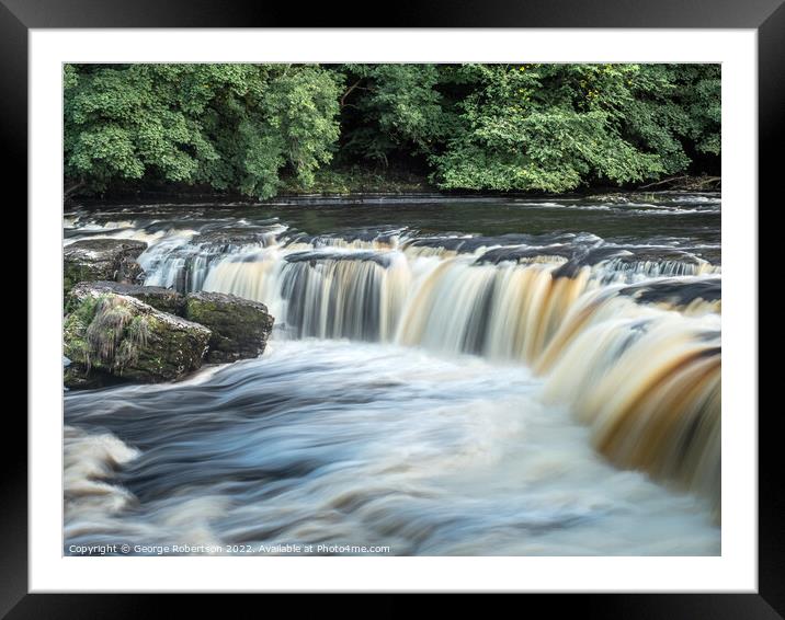 Aysgarth Upper Falls in Yorkshire Dales Framed Mounted Print by George Robertson