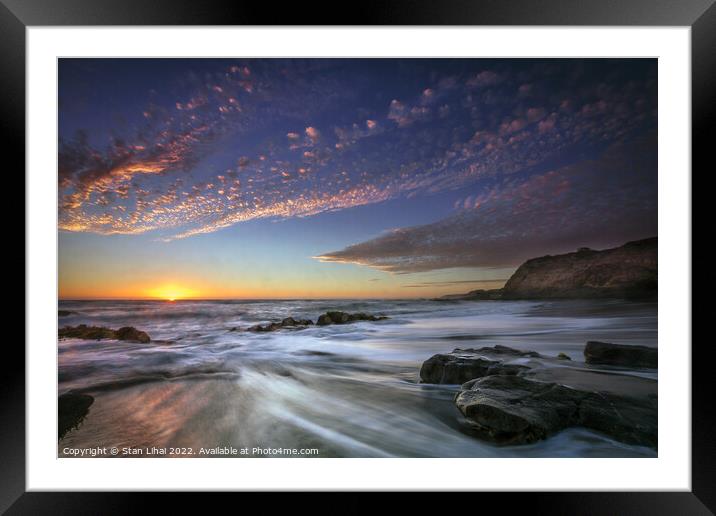 Beautiful view of a beach time lapse Framed Mounted Print by Stan Lihai