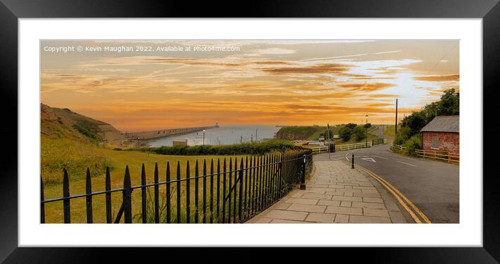 Walking Down The Bank In Tynemouth  Framed Mounted Print by Kevin Maughan