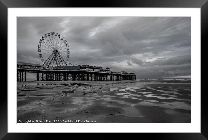 Big Wheel Storm  - Blackpool Pier Framed Mounted Print by Richard Perks