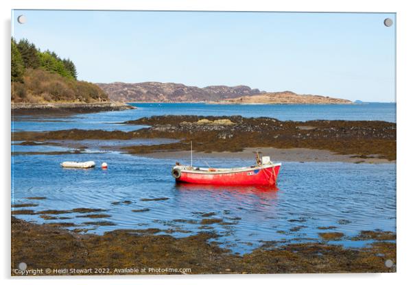 Little Red Boat of Bunessan Acrylic by Heidi Stewart