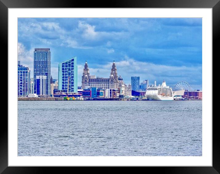 Liverpool Skyline  Framed Mounted Print by Victor Burnside